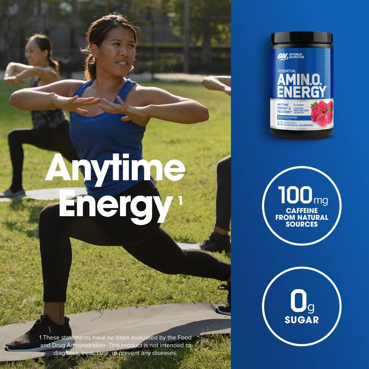 Amino Energy - Pre Workout with Green Tea, BCAA, Amino Acids, Keto Friendly, Green Coffee Extract, Energy Powder - Blue Raspberry, 30 Servings (Packaging May Vary)