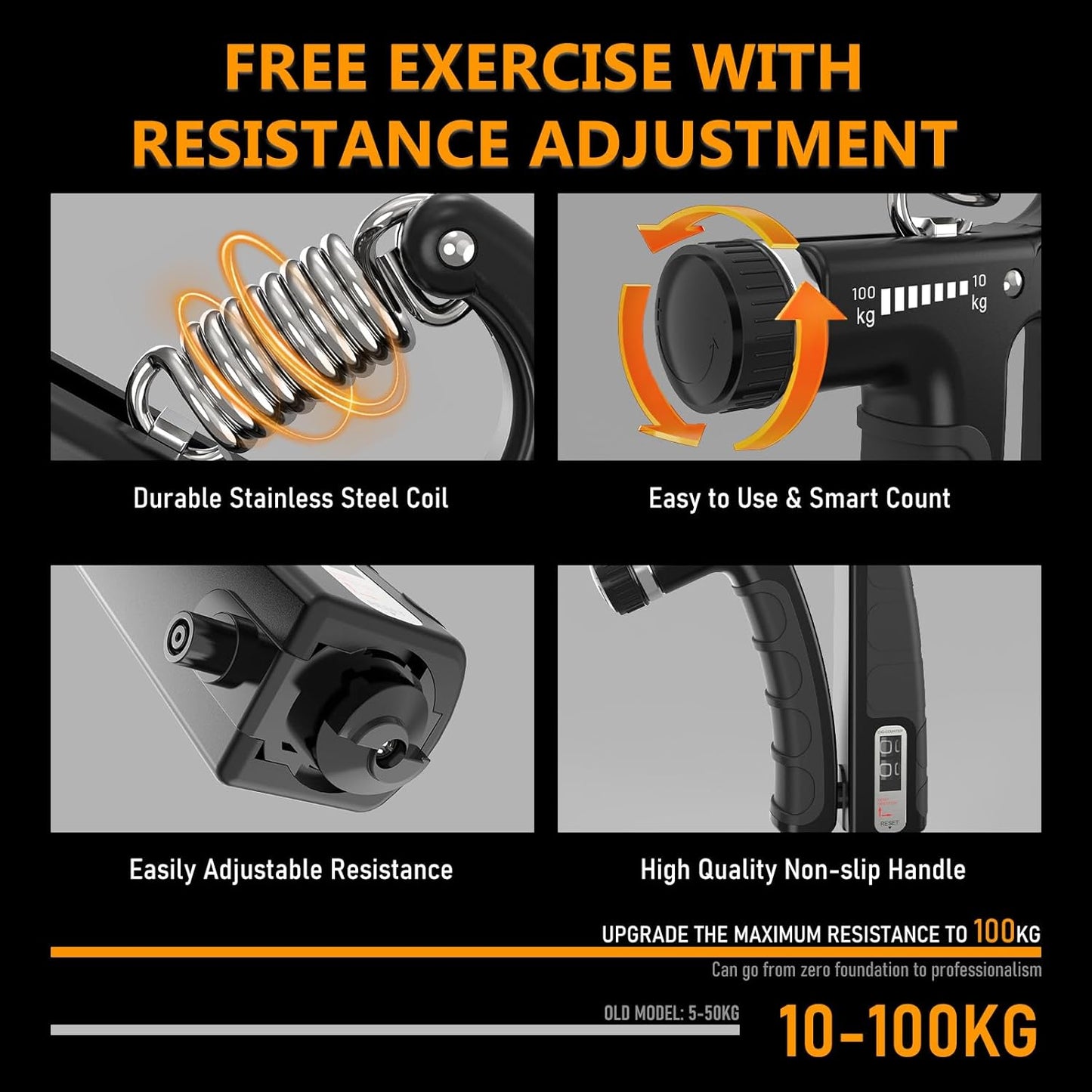 Grip Strength Trainer Kits (5 Pack), Adjustable Resistance Forearm Strengthener, Hand Gripper Strengthener for Muscle Building