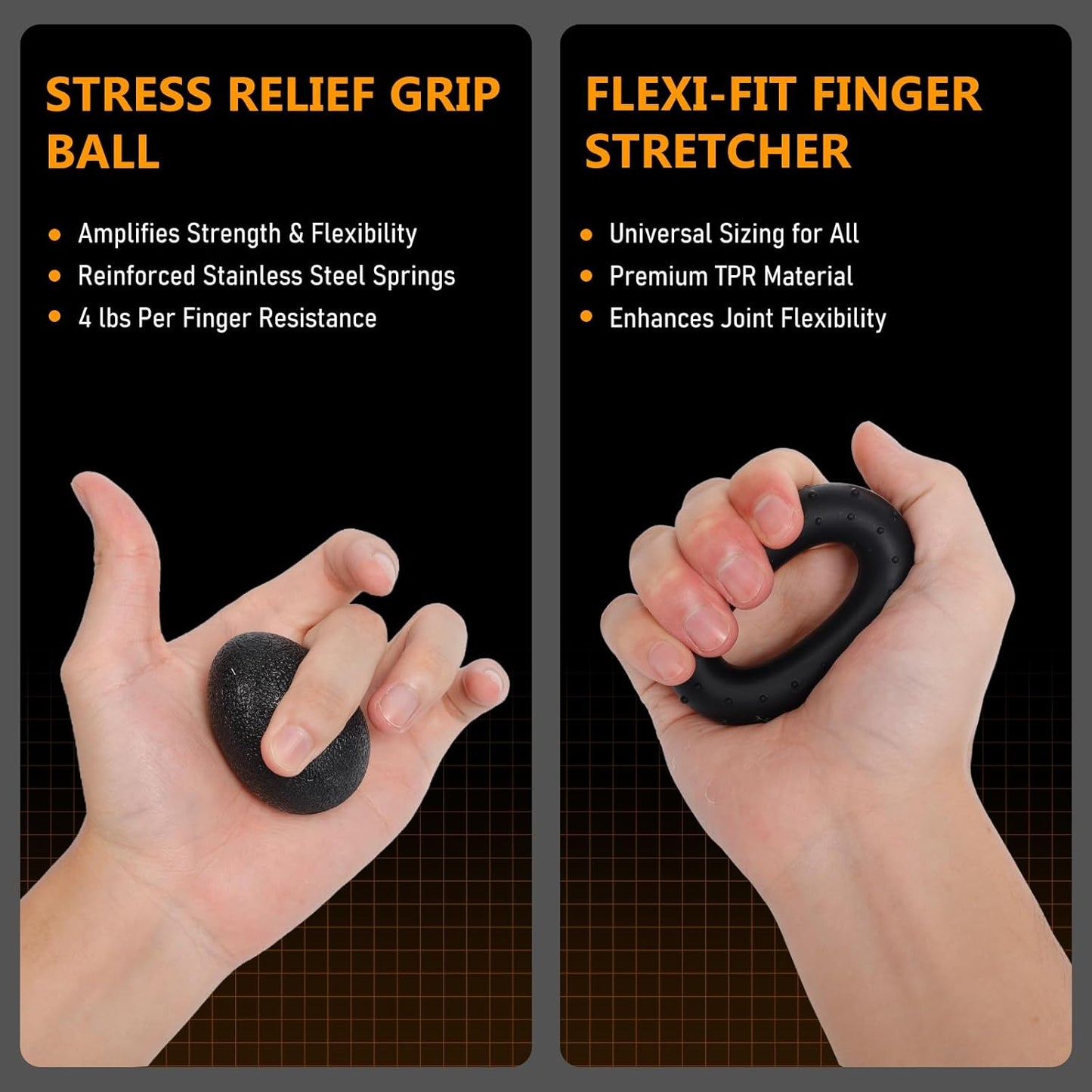 Grip Strength Trainer Kits (5 Pack), Adjustable Resistance Forearm Strengthener, Hand Gripper Strengthener for Muscle Building