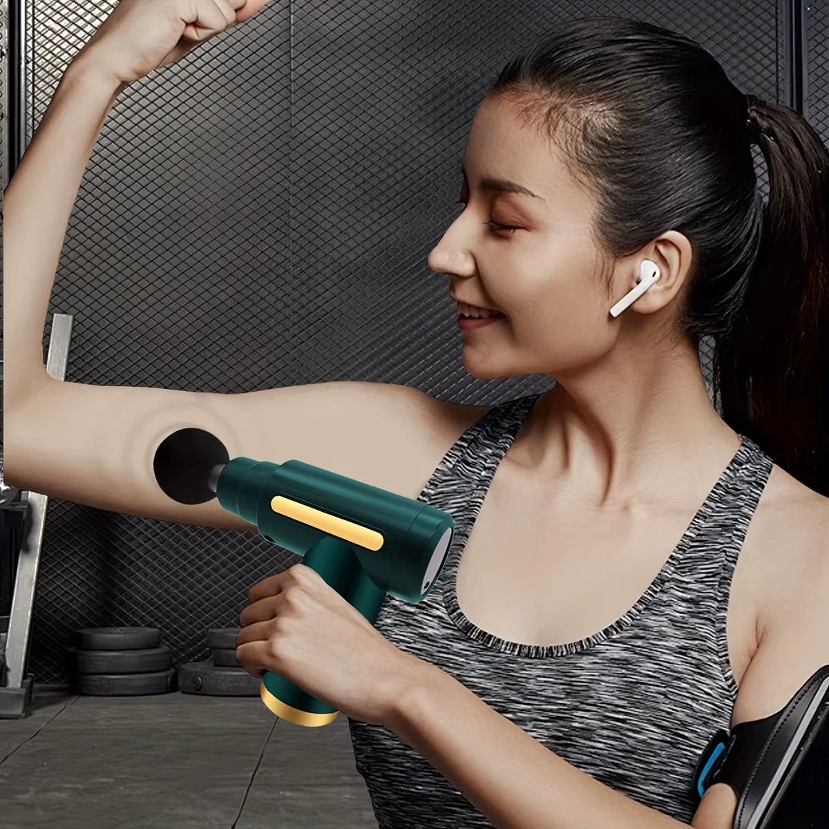 Portable Digital Fascia Gun, Convenient Electric Massager, LED Display Screen with Six Adjustable Levels,Silent and Long-Lasting