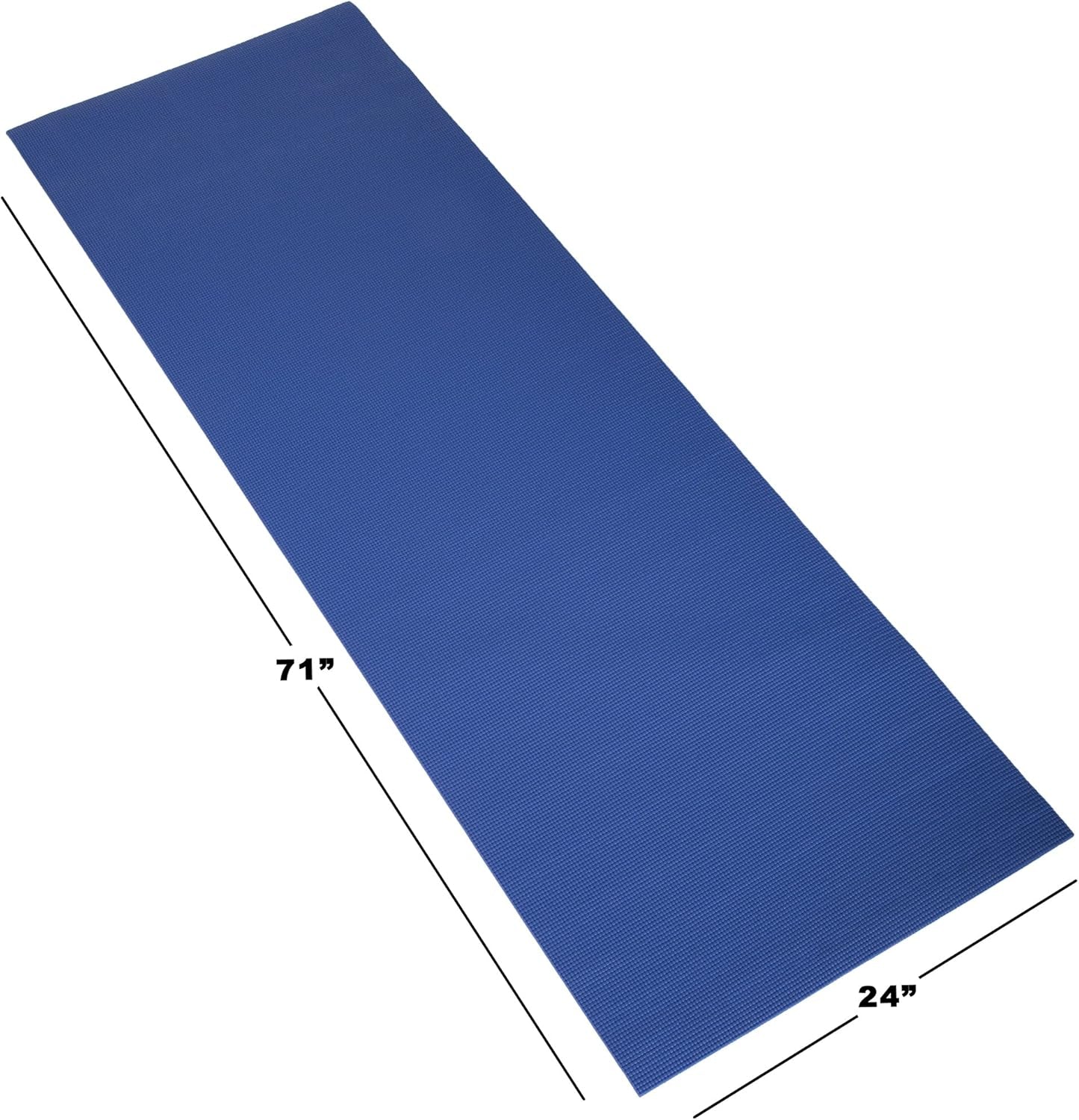 Yoga Mat - Double Sided Workout Mat - 71X24-Inch Exercise Pad for Home Gym Fitness or Pilates with Carrying Strap by